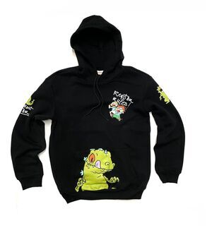Rugrats Hoodie Reptar Size M Mens Womens Nickelodeon NWT Black Multi Unisex